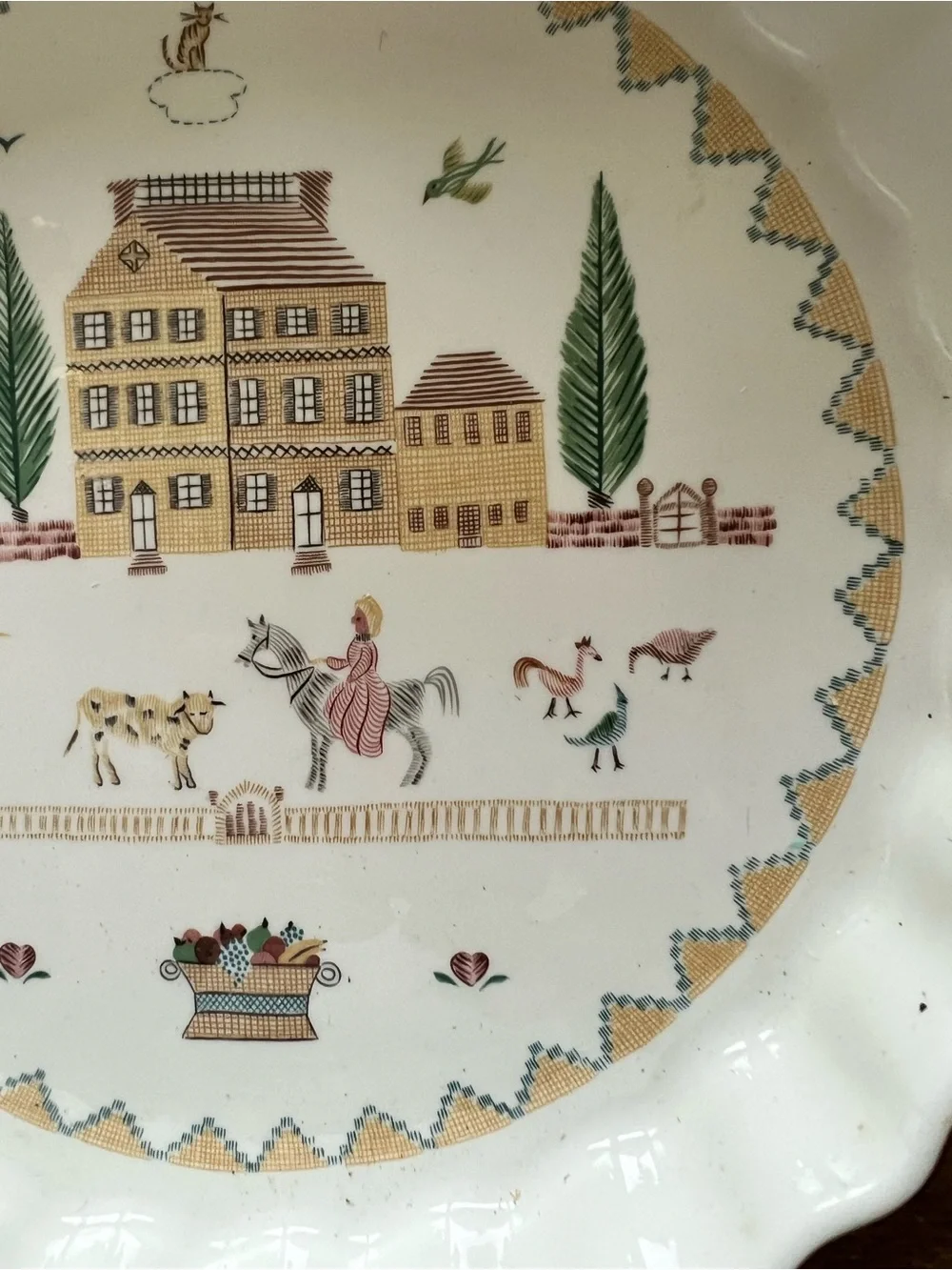 Vintage Villeroy & Boch American Sampler quiche dish 9.25” diameter